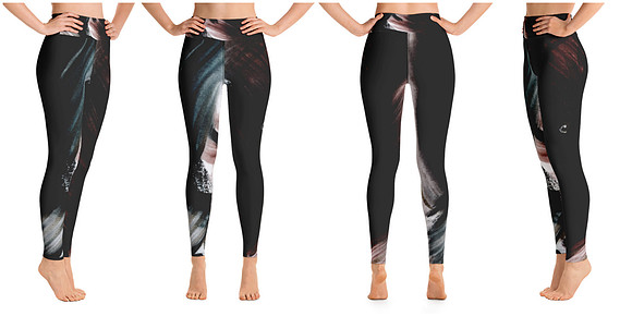 Prayer Feather Noir High Waisted Leggings